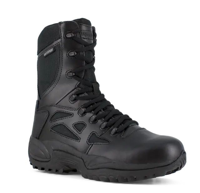 Reebok Work-Rapid Response Rb Tactical Black 8" Stealth Soft Toe Boot With Side Zipper Waterproof-Steel Toes-3