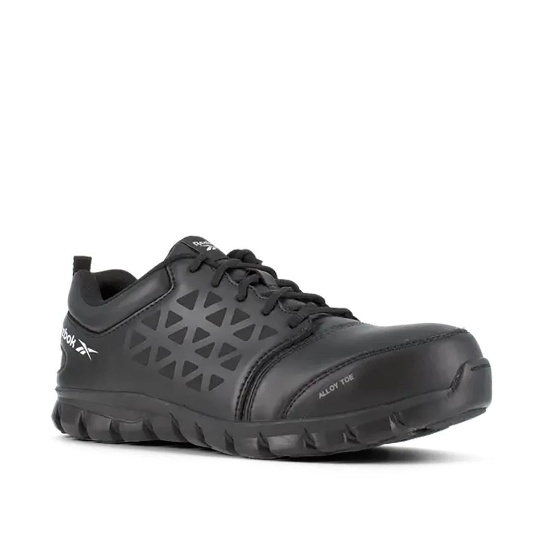Reebok Work-Sublite Cushion Work Athletic Alloy Toe Black Leather-Steel Toes-4