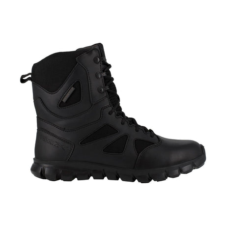 Reebok Work-Sublite Cushion Black 8" Tactical Soft Toe Boot with Side Zipper Black Waterproof-Steel Toes-1