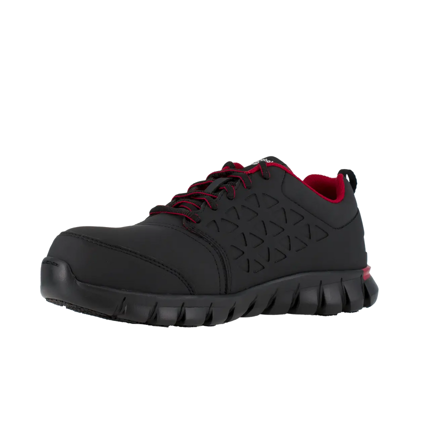 Reebok Work-Sublite Cushion Work Athletic Composite Toe Black,Red-Steel Toes-3