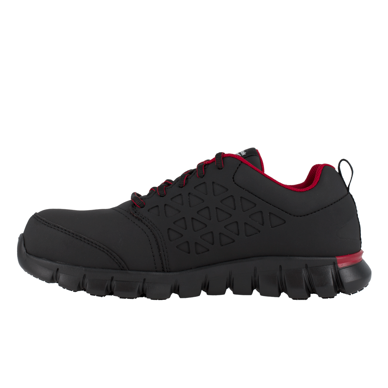 Reebok Work-Sublite Cushion Work Athletic Composite Toe Black,Red-Steel Toes-4