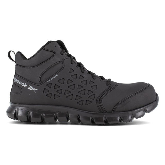 Reebok Work-Sublite Cushion Work Athletic Mid Cut Composite Toe Black EXOFUSE-Steel Toes-1