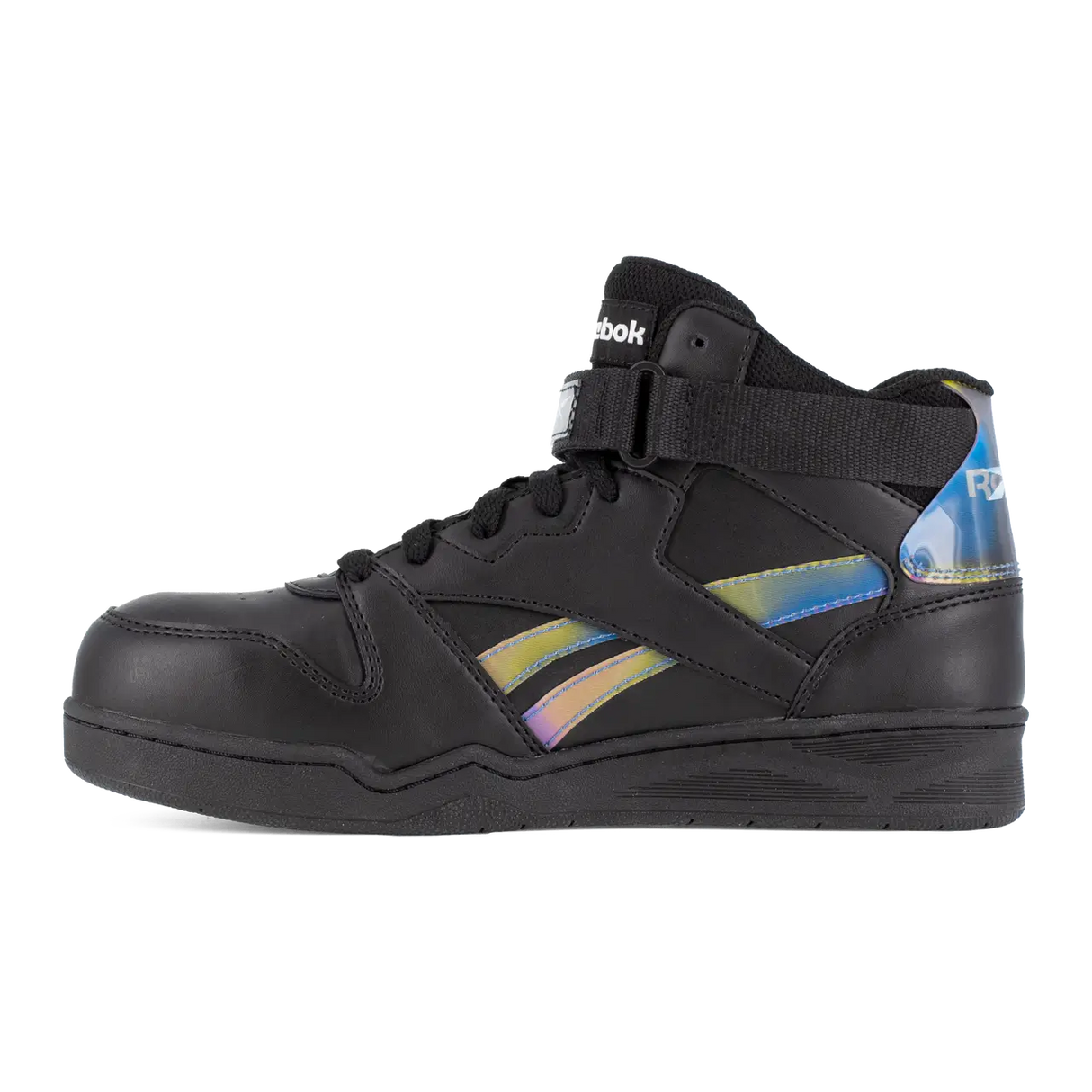 Reebok Work-Women's BB4500 Work High Top Composite Toe Work Sneaker Black and Holographic Spectrum-Steel Toes-3