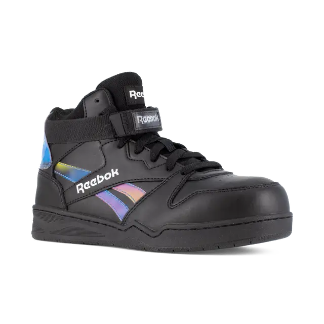 Reebok Work-Women's BB4500 Work High Top Composite Toe Work Sneaker Black and Holographic Spectrum-Steel Toes-4