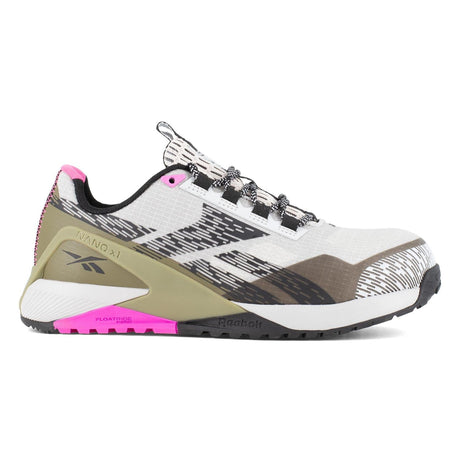 Reebok Work-Women's Nano X1 Adventure Work Athletic Composite Toe Silver, Army Green, and Pink-Steel Toes-1