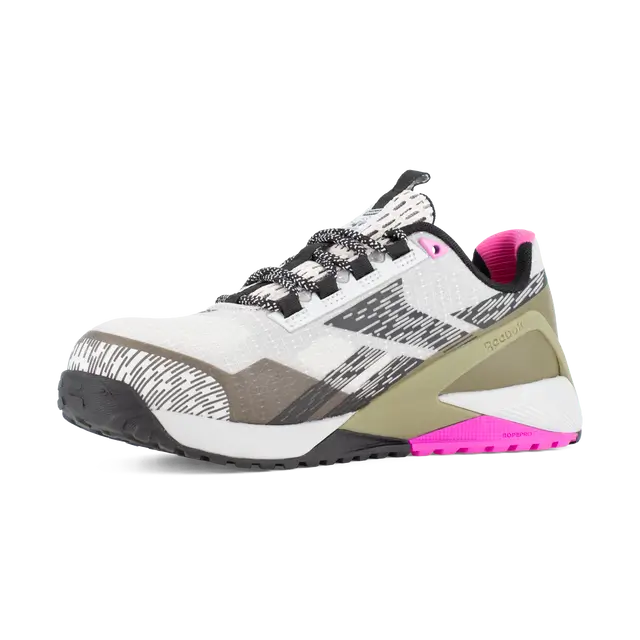 Reebok Work-Women's Nano X1 Adventure Work Athletic Composite Toe Silver, Army Green, and Pink-Steel Toes-5