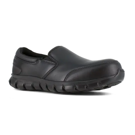 Reebok Work-Women's Sublite Cushion Work Athletic Leather Slip-On Composite Toe Black-Steel Toes-5