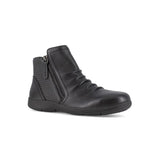 Rockport Works Women's Daisy Work Alloy-Toe Ruched Work Bootie Black RK762 Lateral Image