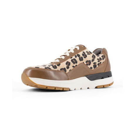 Rockport Works Women's Pulse Tech Composite-Toe Work Shoe Leopard RK774 Angled Medial Image