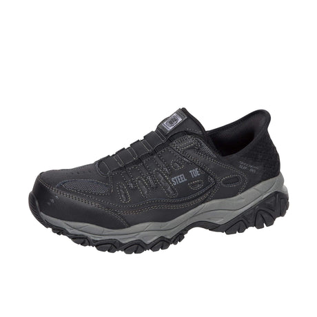 Skechers Work-Men's Cankton Faison Steel Toe Slip-on Work Shoe Navy/Gray-Steel Toes-2