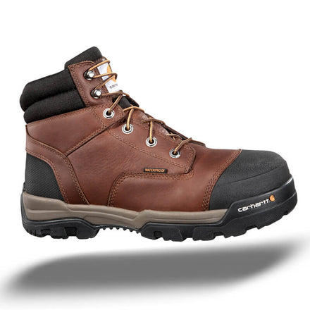 Carhartt Footwear: Brown with reinforced toe and waterproof feature.