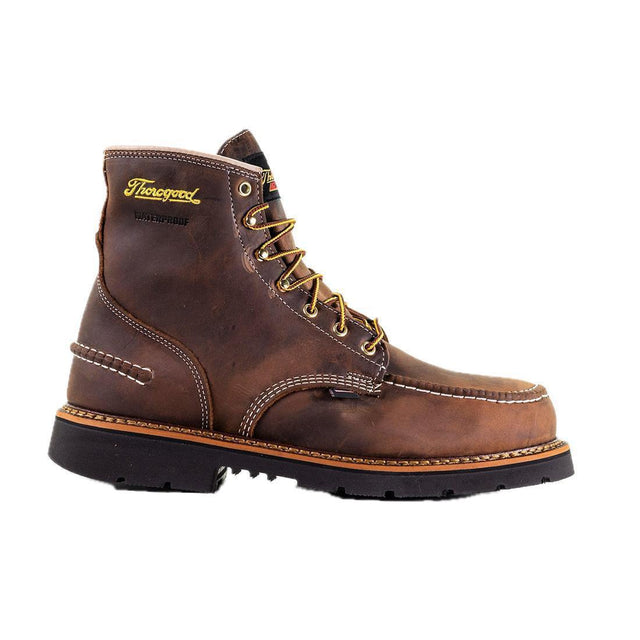 Thorogood 1957 Series 6" Waterproof Steel-Toe Moc Toe Boot with Maxwear 90 Crazy Horse 804-3696 Hero