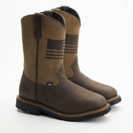 Thorogood Western 11" Waterproof Wellington Square-Toe Boot Crazy Horse/Tan 814-4338 Image 2