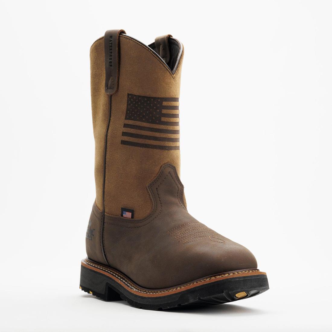 Thorogood Western 11" Waterproof Wellington Square-Toe Boot Crazy Horse/Tan 814-4338 Image 4