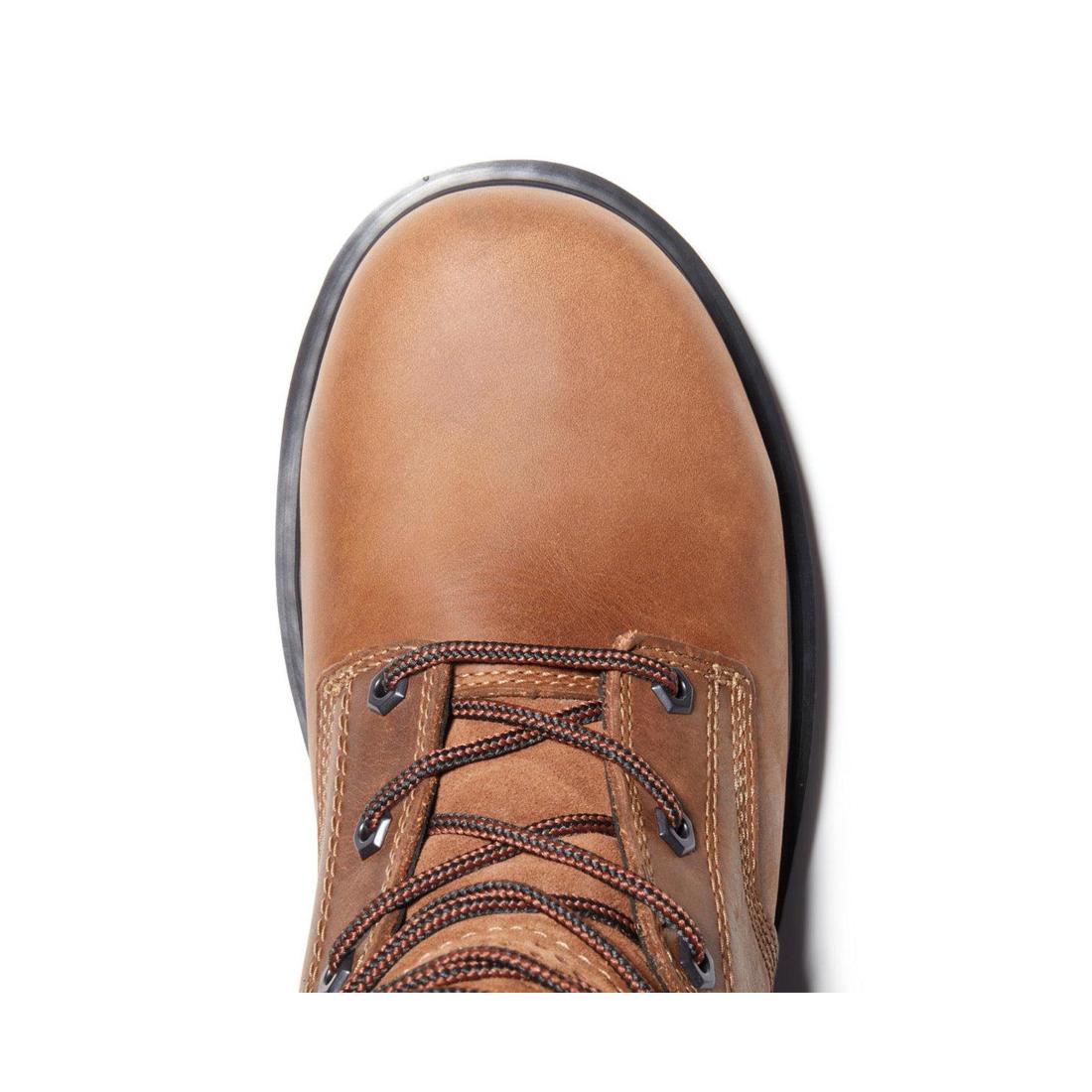 Timberland Pro Ballast 6 Inch Steel-Toe Work Boot Brown Front-upper View