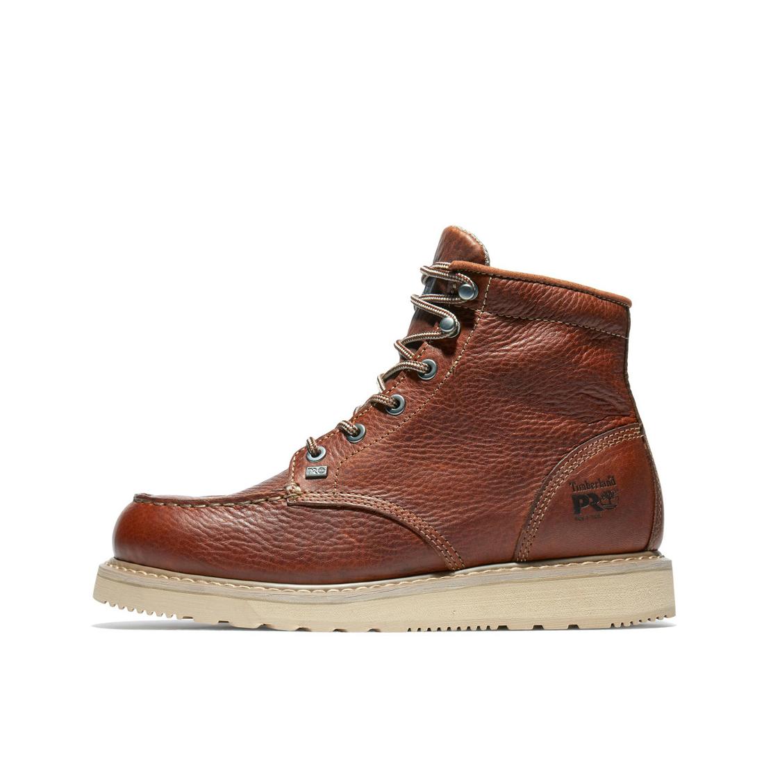 Timberland Pro Barstow 6 Inch Soft-Toe Wedge Boot Brown 89647 Lateral View