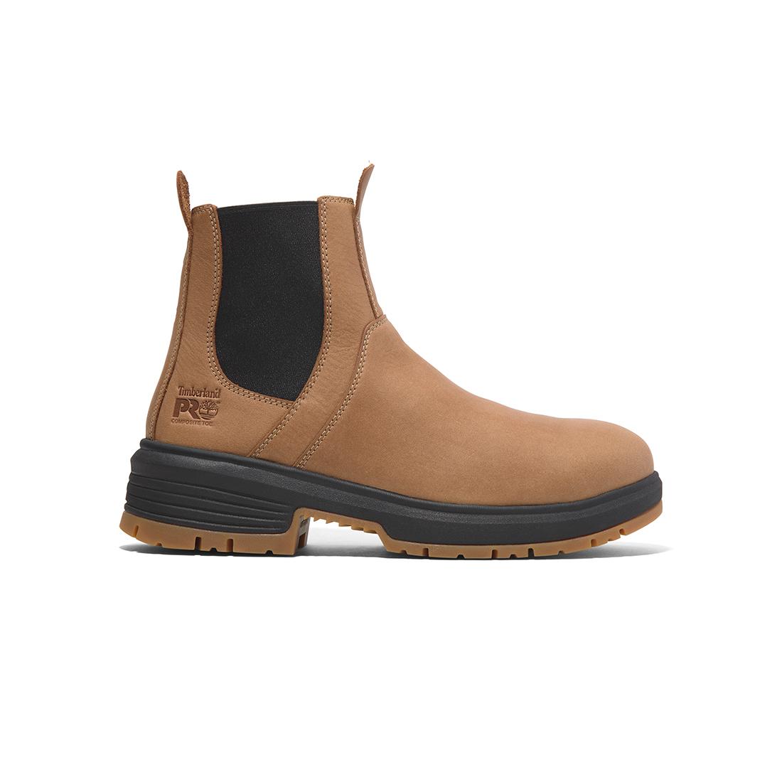 Timberland Pro Birchline Composite-Toe Chelsea Boot Full Grain Light Brown korn, TB0A669Y Hero Image