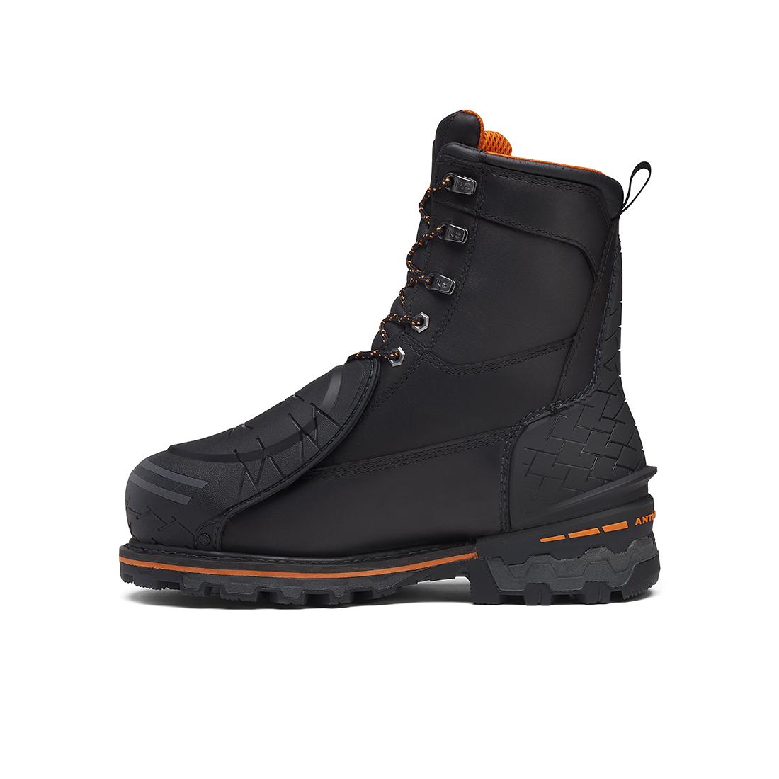 Timberland Pro Boondock Emg 8-Inch Composite-Toe Work Boot Fp Ins Csa 200G Full Grain Black/Orange korn, TB0A66G7 Medial Image