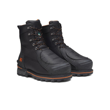 Timberland Pro Boondock Emg 8-Inch Composite-Toe Work Boot Fp Ins Csa 200G Full Grain Black/Orange korn, TB0A66G7 Pair Lateral Image