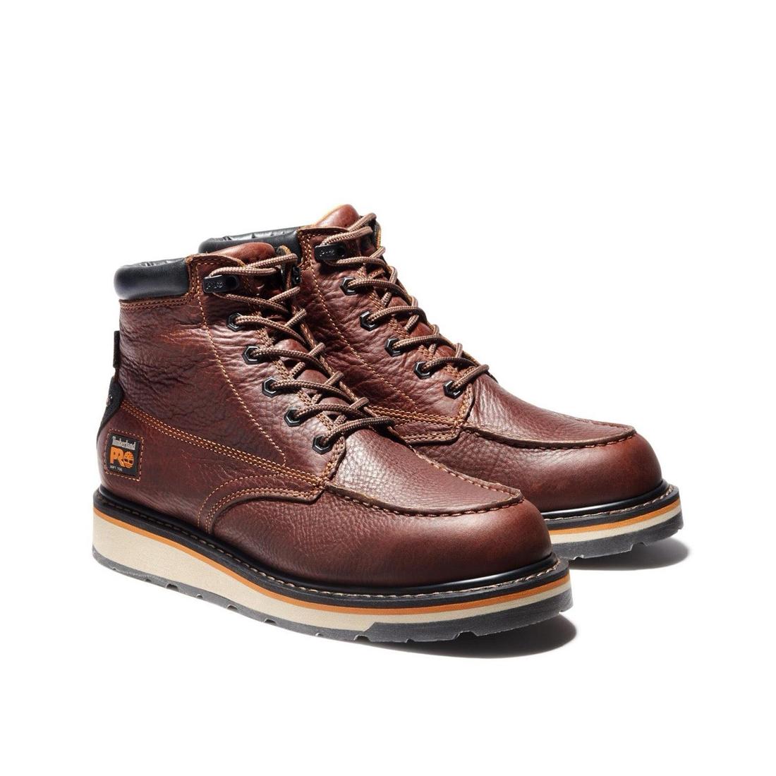 Timberland Pro Gridworks 6 Inch Soft-Toe Waterproof Boot Brown A1KRQ Both View