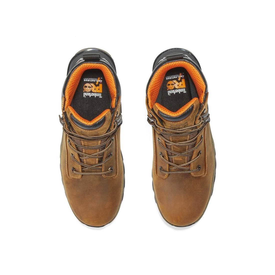 Timberland Pro Hypercharge 6 Inch Soft-Toe Waterproof Boot Brown Front-upper View