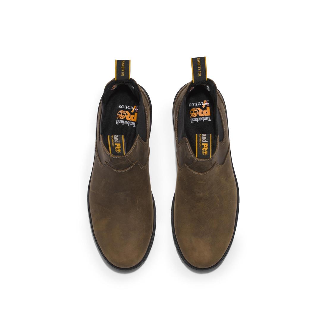 Timberland Pro Nashoba Composite-Toe Chelsea Work Boot Brown Front-upper View