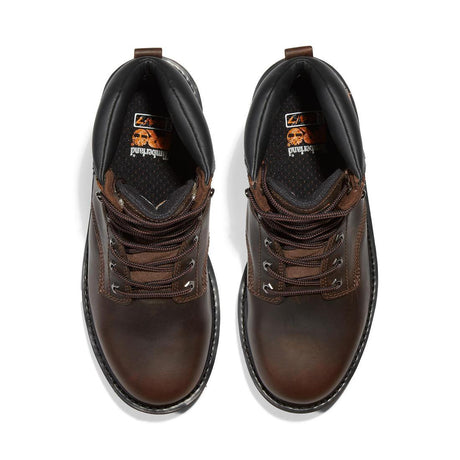 Timberland Pro Pit Boss 6 Inch Soft-Toe Boot Brown Top View