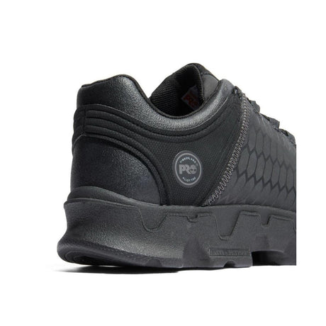 Timberland Pro Powertrain Sport Alloy-Toe Work Shoe Black A1Q3F Heel View