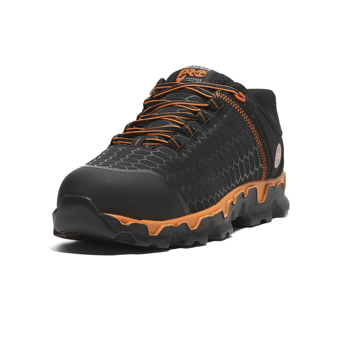 Timberland Pro Powertrain Sport Alloy-Toe Work Shoe Black Orange korn, TB1A1B6S Heel Image