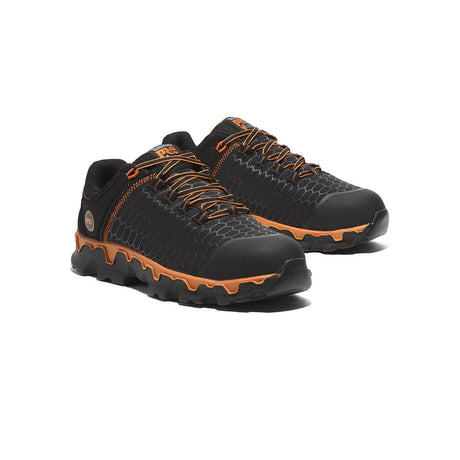 Timberland Pro Powertrain Sport Alloy-Toe Work Shoe Black Orange korn, TB1A1B6S Pair Lateral Image