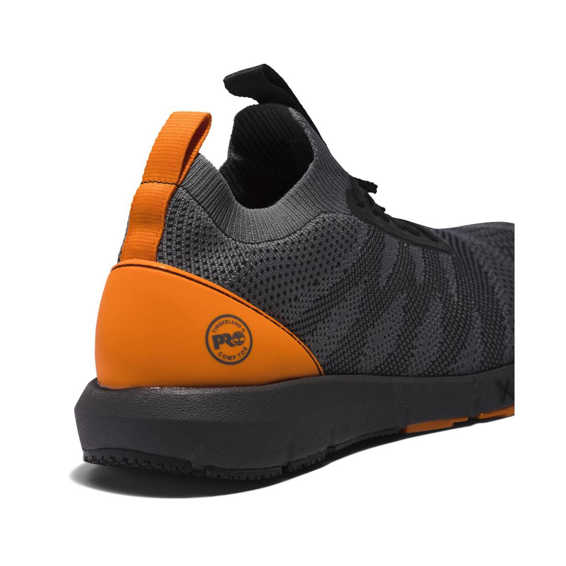 Timberland Pro Radius Knit Composite-Toe Work Shoe Grey A2B6X Heel View