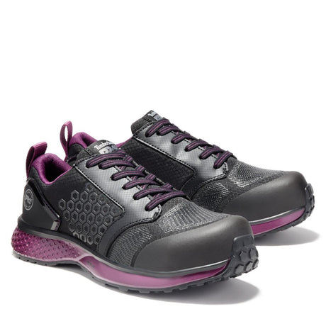 Timberland Pro Reaxion Women’s Composite Toe Work Shoes – Black/Purple A2174 both view