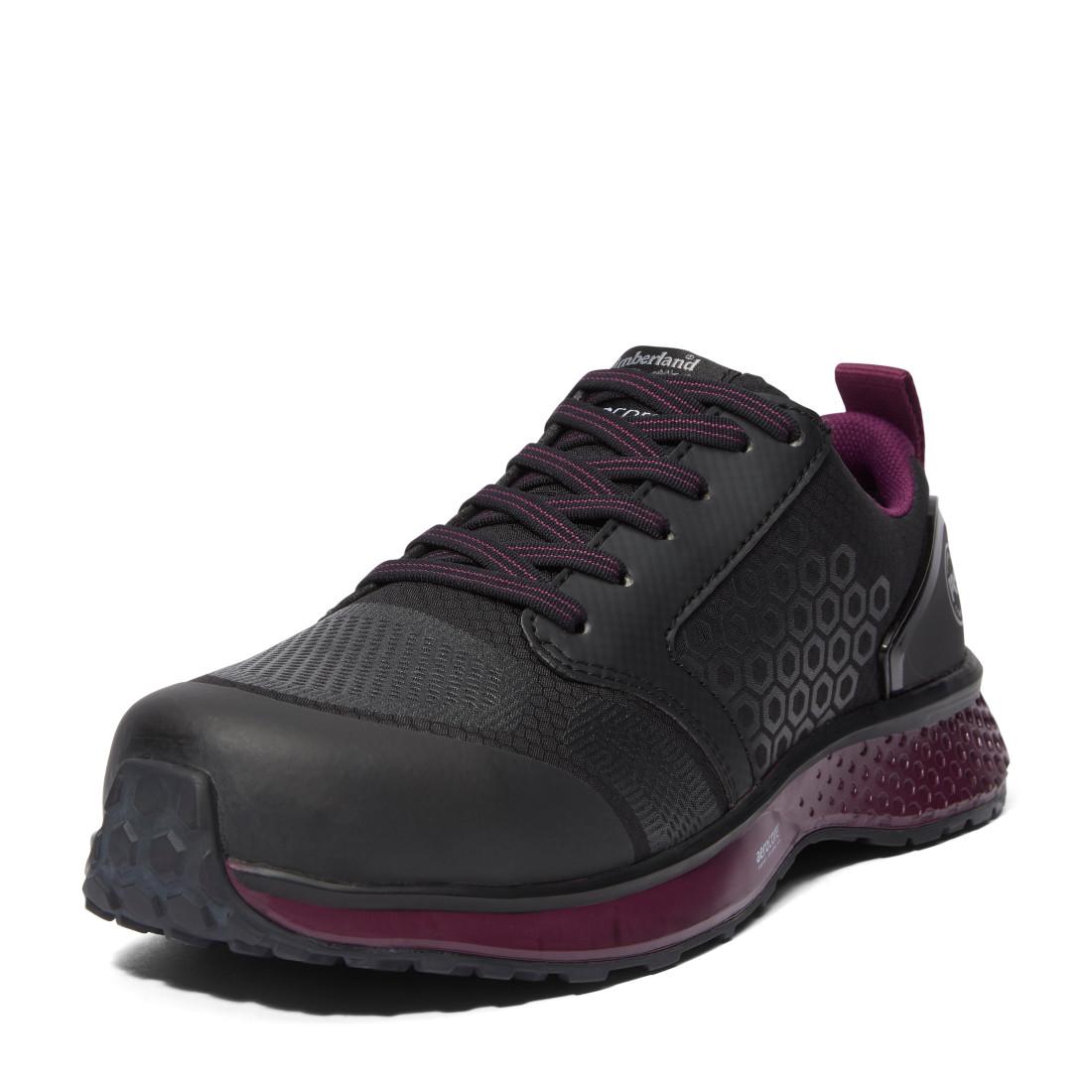 Timberland Pro Reaxion Women’s Composite Toe Work Shoes – Black/Purple A2174 front View