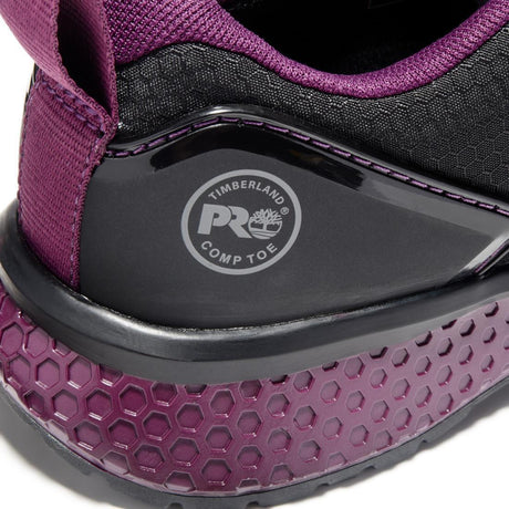 Timberland Pro Reaxion Women’s Composite Toe Work Shoes – Black/Purple A2174 Heel View