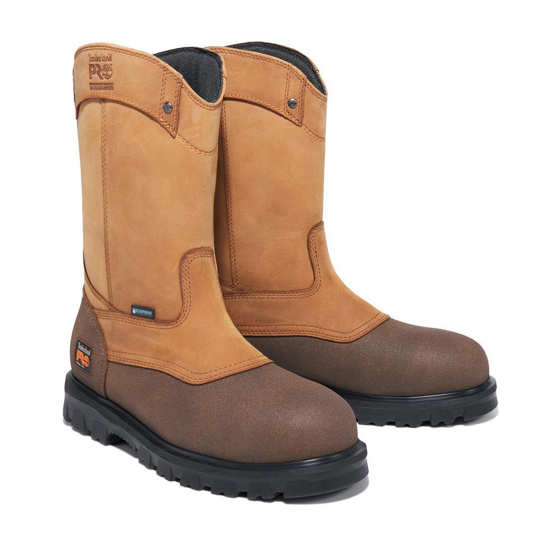Timberland Pro Rigmaster Steel-Toe Waterproof Pull-On Work Boot Brown 89604 Front Both View