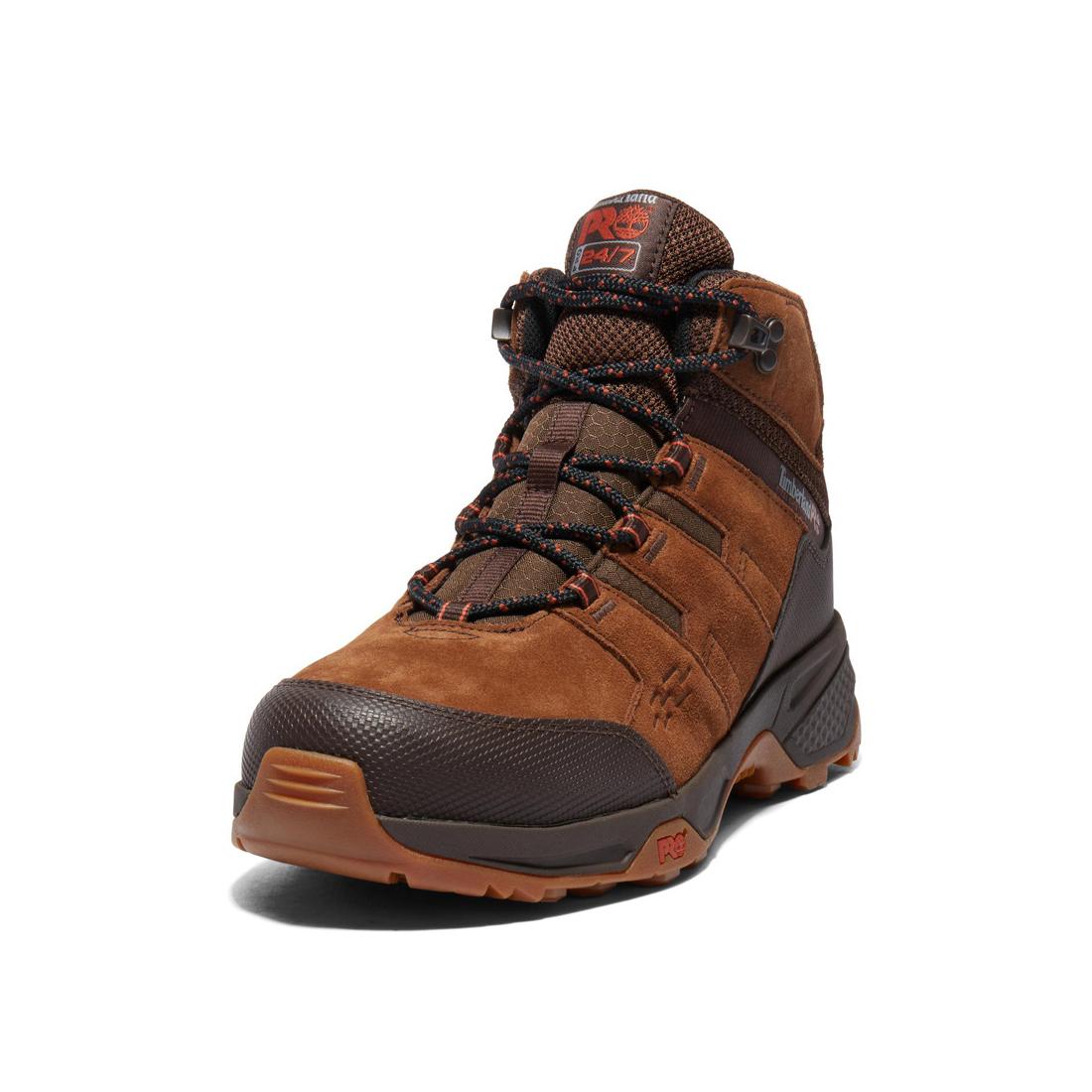 Timberland Pro Switchback LT 6 Inch Steel-Toe Work Boot Brown A2MTA Front View