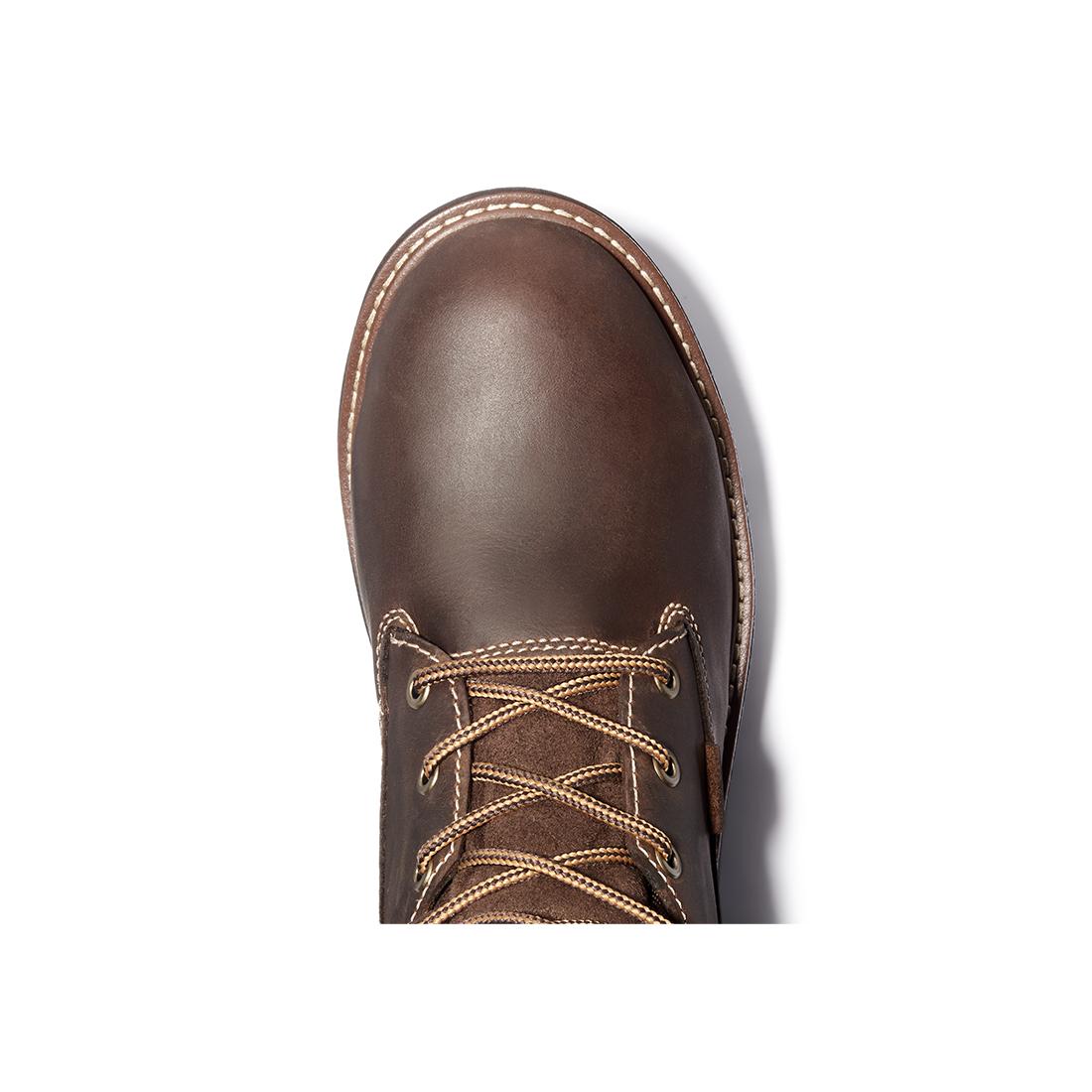 Timberland Pro Women's Hightower 6-Inch Waterproof Alloy-Toe Work Boot Coffee Brown Front-upper View