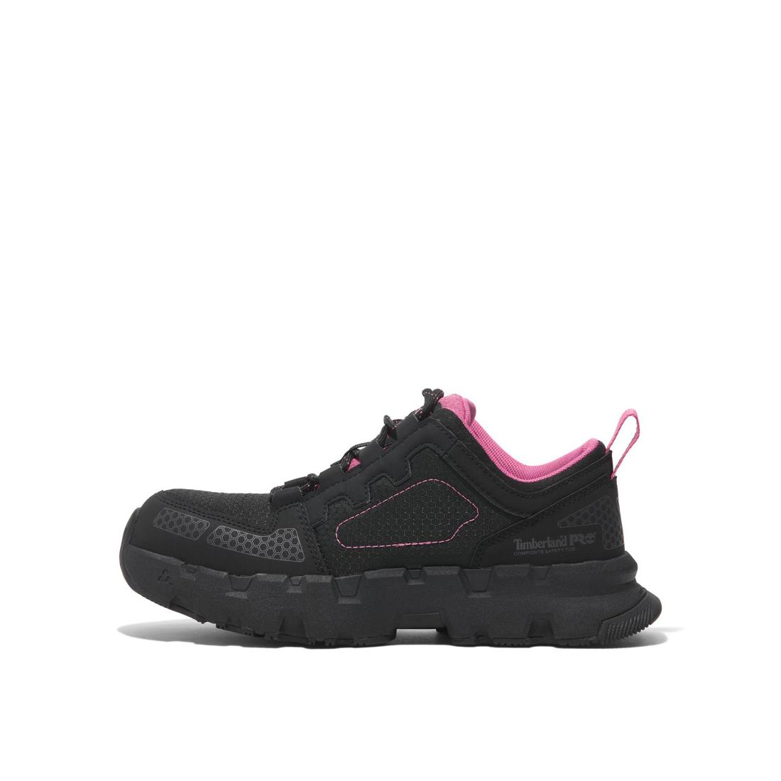 Timberland Pro Women's Powertrain Ev Composite-Toe Work Shoe Black A5Z6Y Lateral View