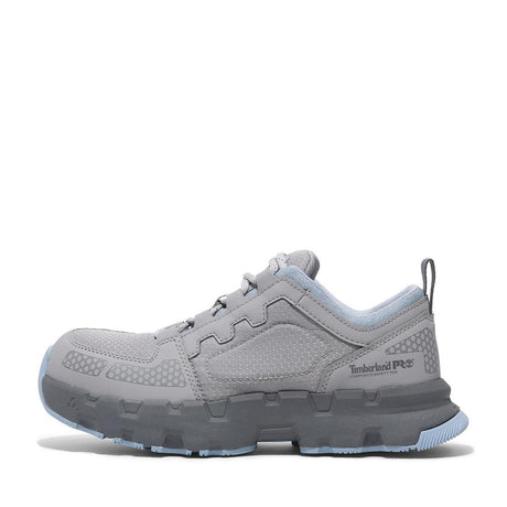 Timberland Pro Women's Powertrain Ev Composite-Toe Work Shoe Gray A5Z87 Lateral View
