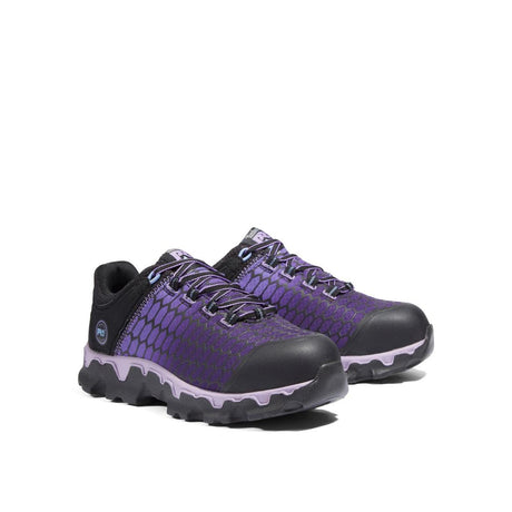 Timberland Pro Women's Powertrain Sport Alloy-Toe Work Shoe Black/Purple A1H1S Both View