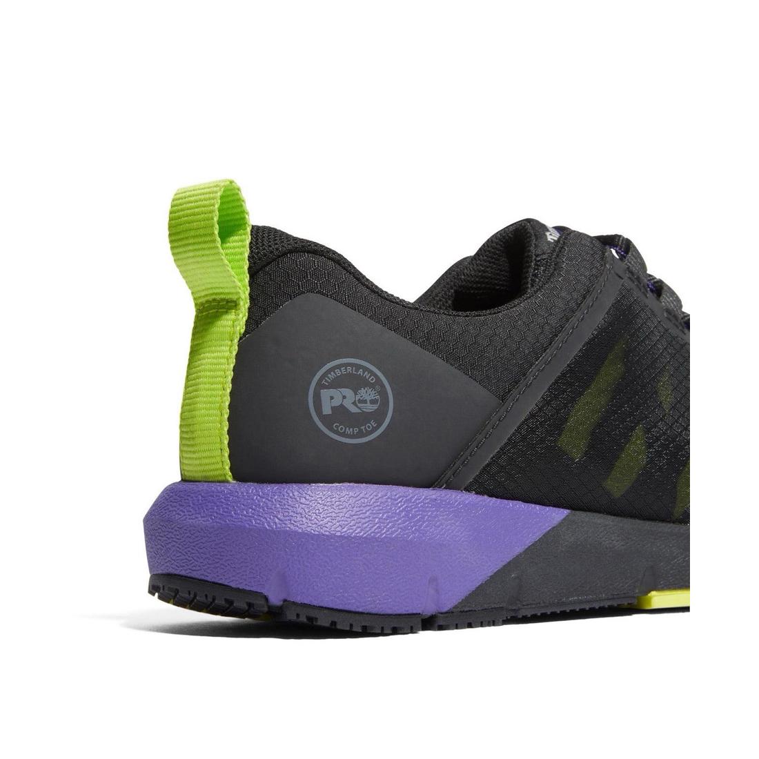 Timberland Pro Women's Radius Composite-Toe Work Shoe Black/Purple A2844,DISCONTINUED,LOLA