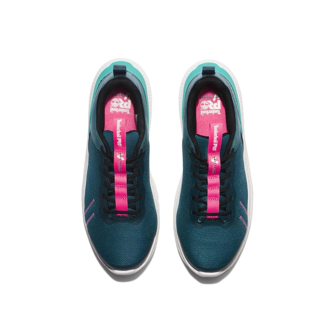 Timberland Pro Women's Setra Composite-Toe Work Shoe Teal Front-upper View
