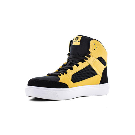 Volcom Evolve Composite-Toe High Top Work Boot Black/Yellow VM30237 Angled Medial Image