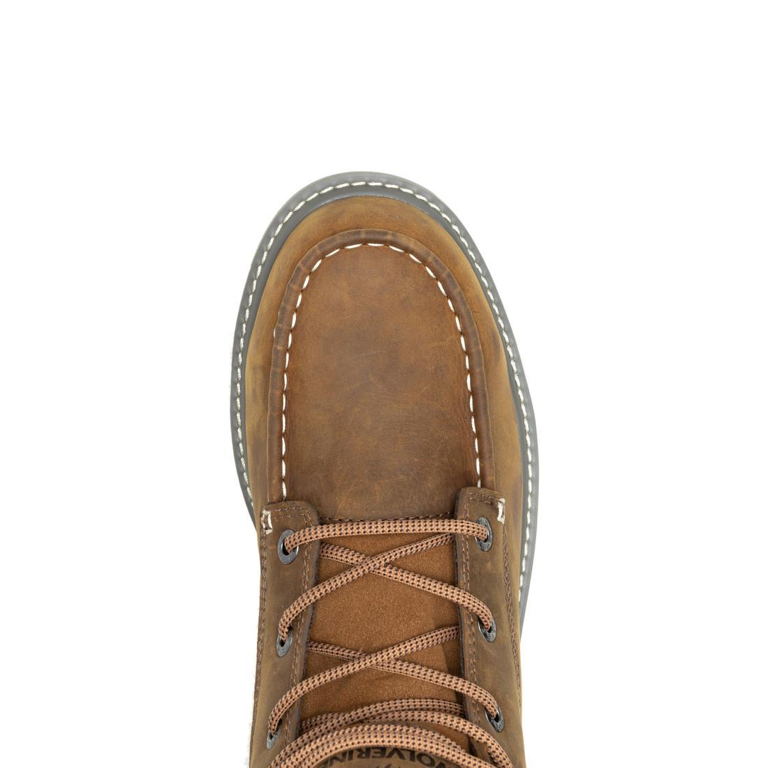 Wolverine Trade Wedge Moc-Toe 6" Steel-Toe Work Boot Sudan Brown Steel-Toe,W231103 Upper Image