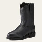 Ariat Sierra Steel Toe Work Boot in Black, three-quarter front view