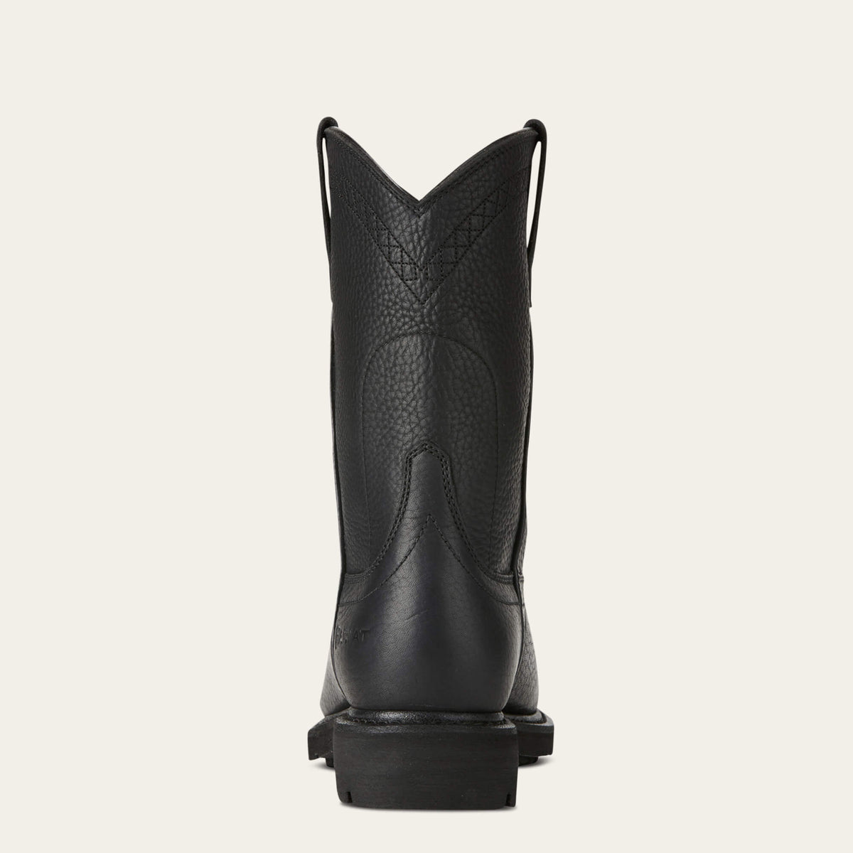 Ariat Sierra Steel Toe Work Boot in Black, heel view