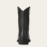 Ariat Sierra Steel Toe Work Boot in Black, heel view