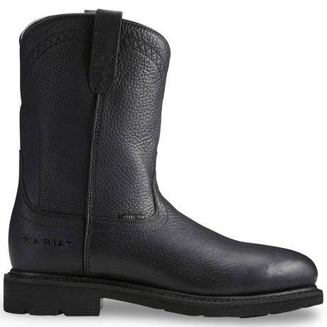 Ariat Sierra Steel Toe Work Boot in Black, side view