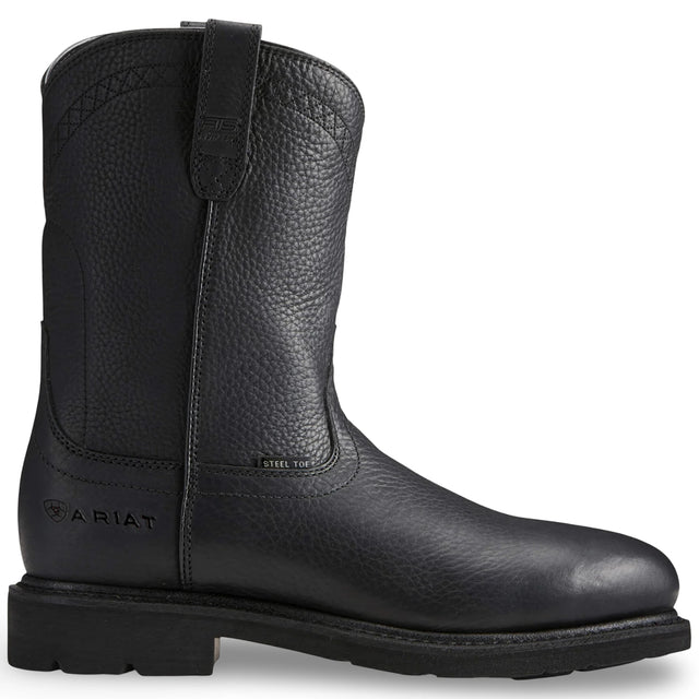 Ariat Sierra Steel Toe Work Boot in Black, side view