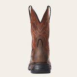 Ariat Big Rig Waterproof Wide Square Toe Work Boot in Dark Brown, heel view